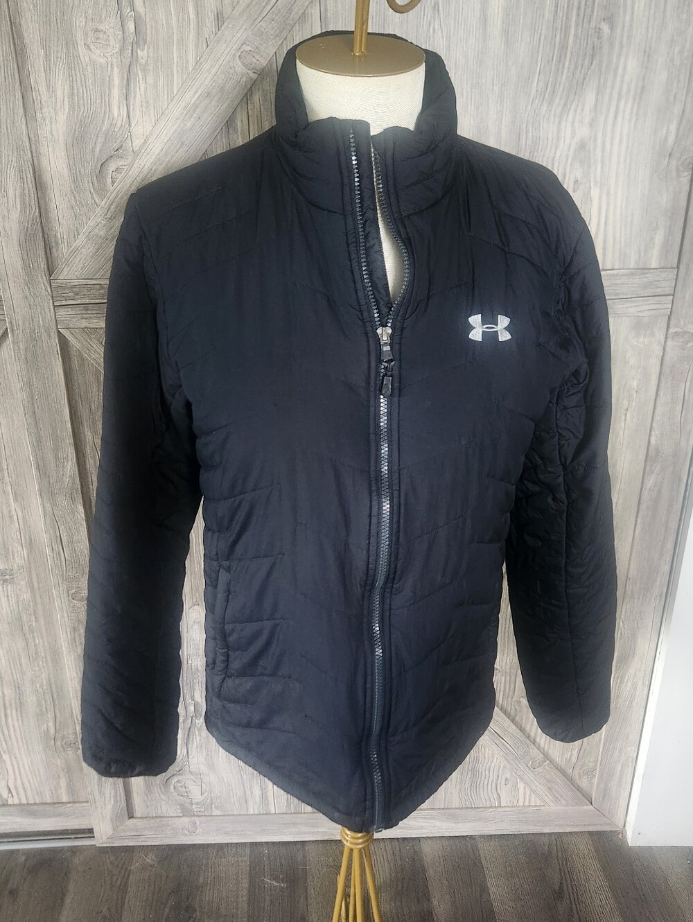 Under Armour Women's Black Puffer Jacket with Logo